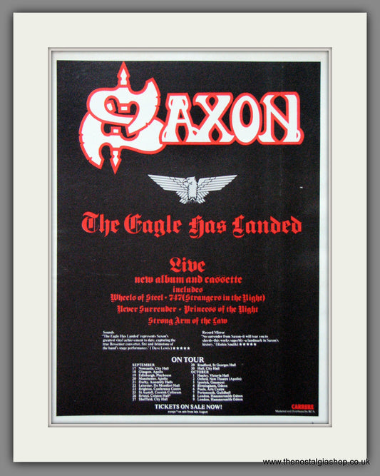 Saxon. The Eagle Has Landed. UK Tour. 1982 Original Advert (ref AD55070)