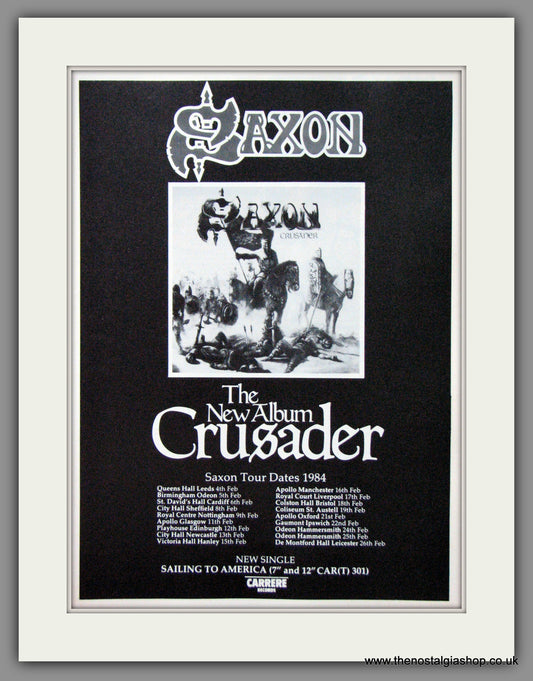 Saxon. Crusader. 1984 UK Tour. Original Advert (ref AD55072)