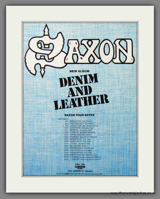 Saxon. Denim And Leather. UK Tour Dates 1981. Original Advert (ref AD55073)
