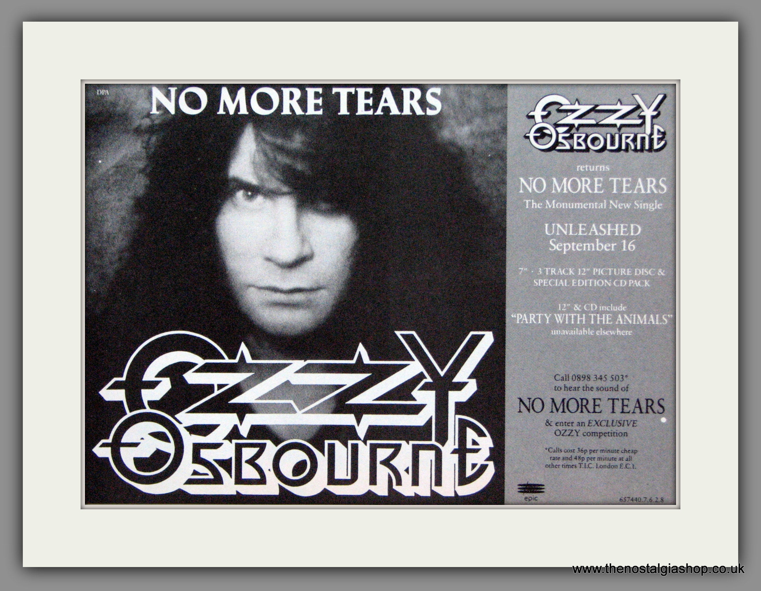 Ozzy Osbourne No More Tears ピクチャーレコード Ozzy Osbourne's No