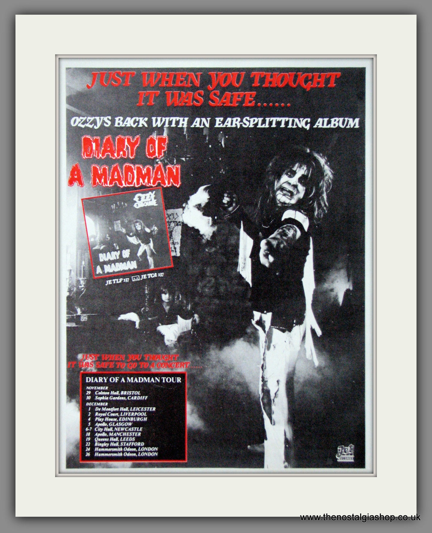 Ozzy Osbourne. Diary Of A Madman 1981. Original Advert (ref AD55077)