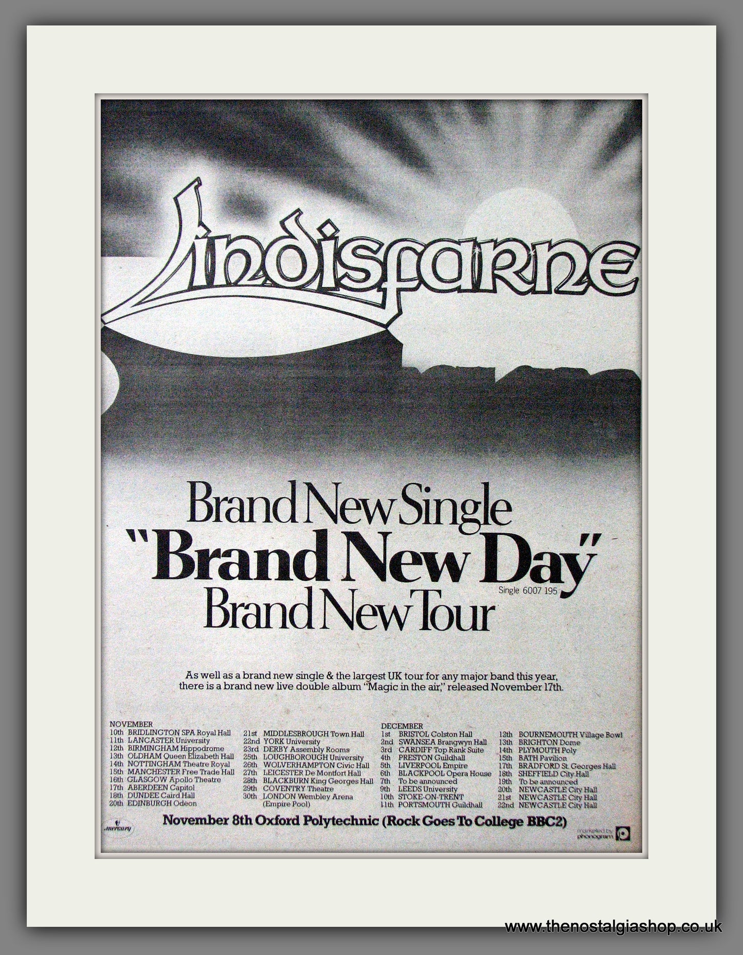 Lindisfarne Brand New Day. Original Advert 1978 (ref AD12632)