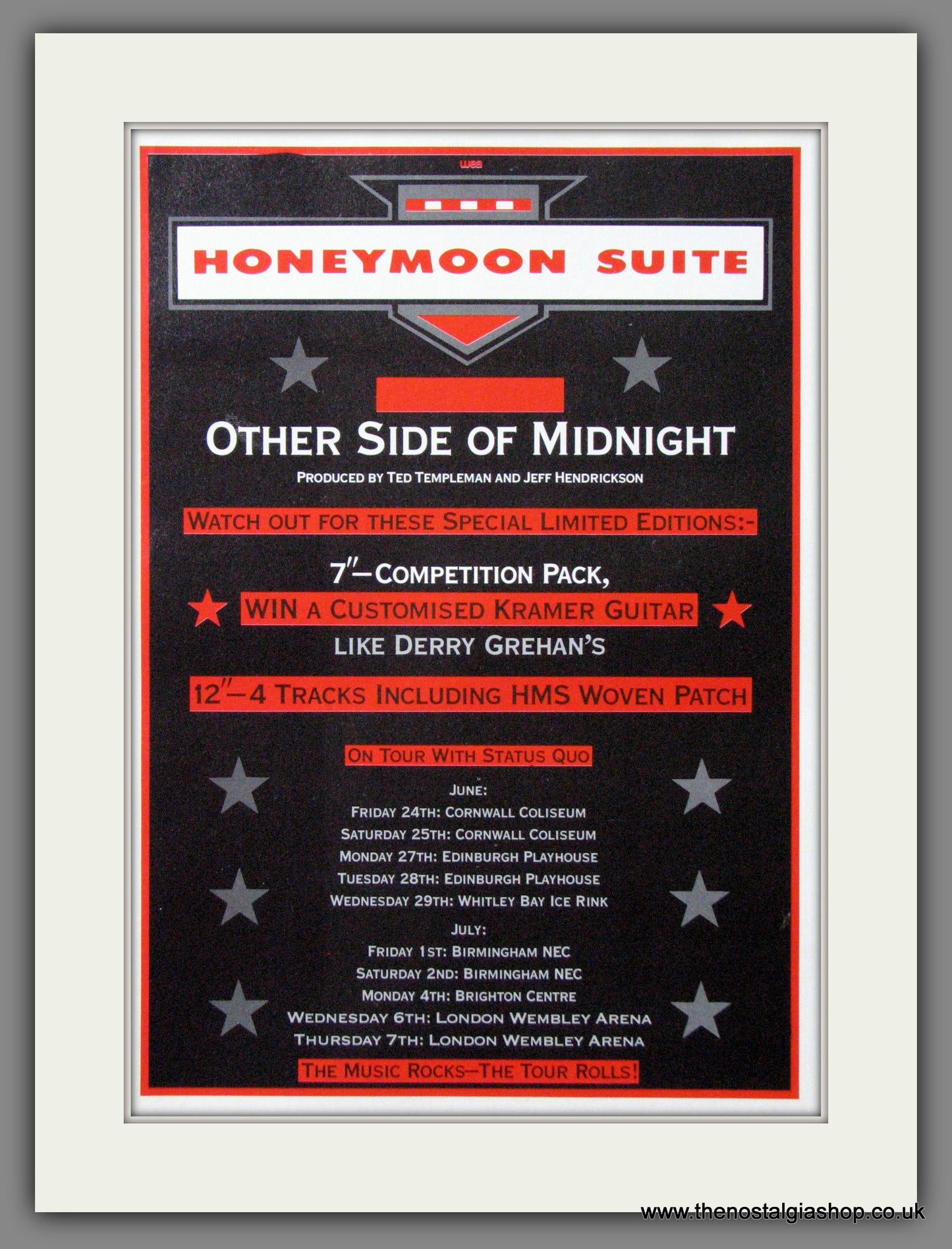 Honeymoon Suite. Other Side Of Midnight. 1988. Original Advert (ref AD55229)