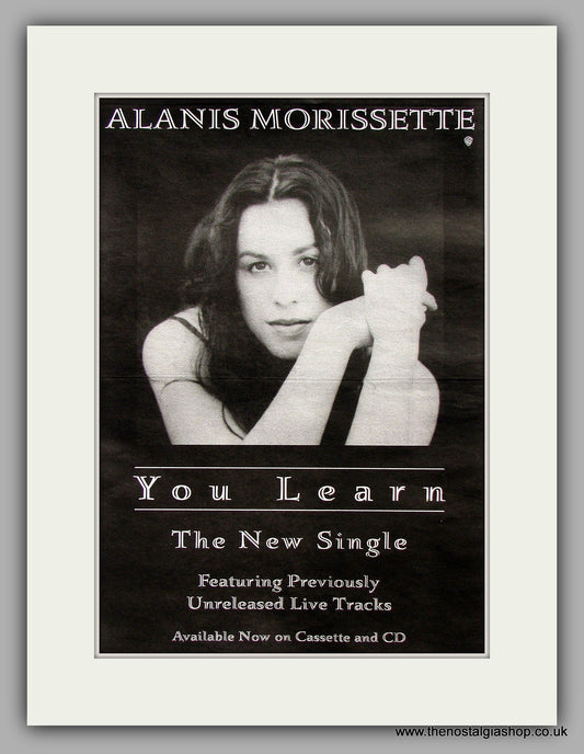 Alanis Morissette. You Learn.  Original Vintage Advert 1996 (ref AD10232)