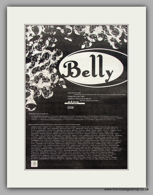 Belly.  Original Vintage, Inc Tour Dates. Vintage Advert 1993 (ref AD10235)