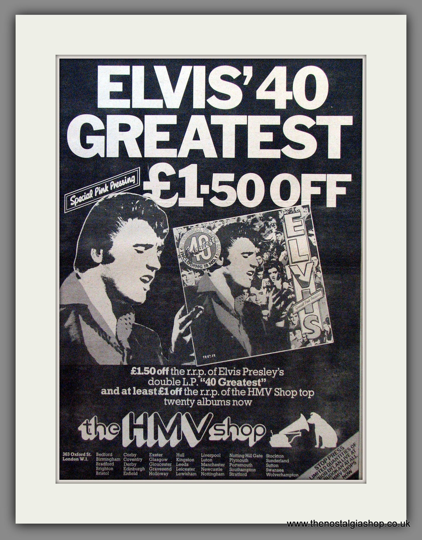 Elvis Presley 40 Greatest. Original Advert 1979 (ref AD12774)
