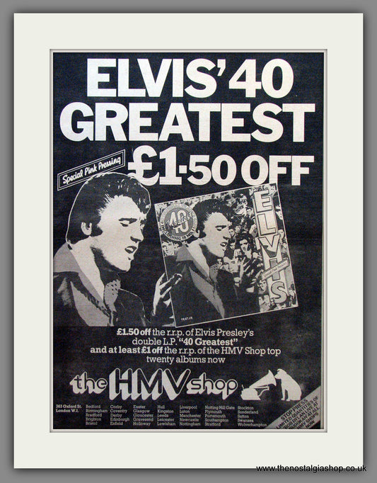 Elvis Presley 40 Greatest. Original Advert 1979 (ref AD12774)