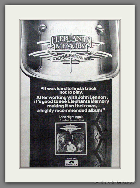 Elephants Memory Angels Forever. Original Advert 1974 (ref AD12775)