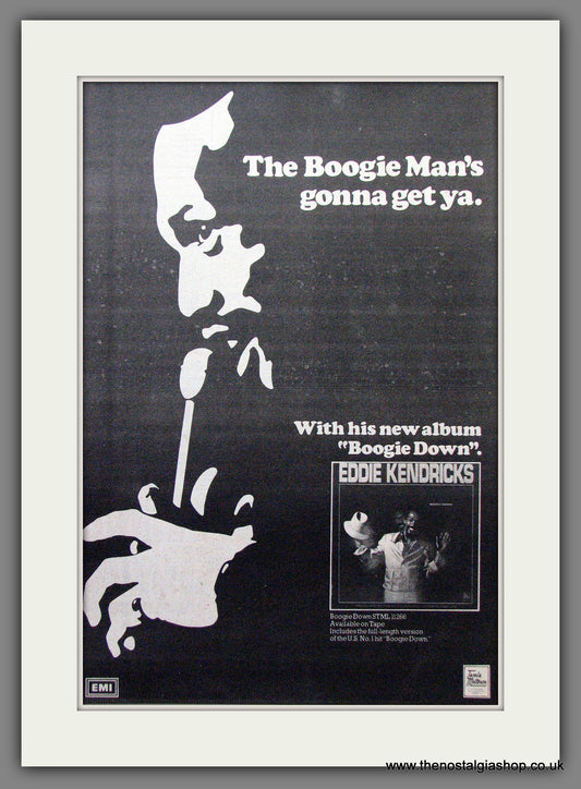 Eddie Kendricks Boogie Down. Original Advert 1974 (ref AD12776)