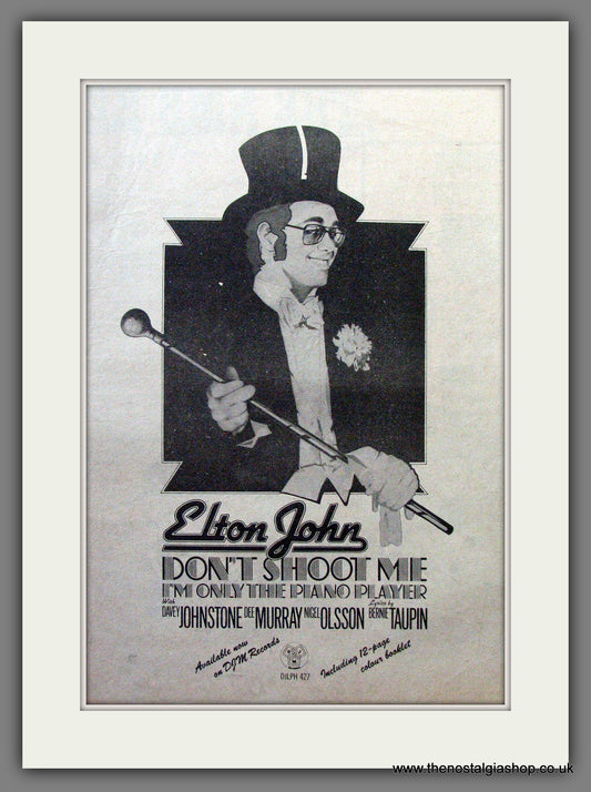 Elton John Don't Shoot Me. Original Advert 1973 (ref AD12837)