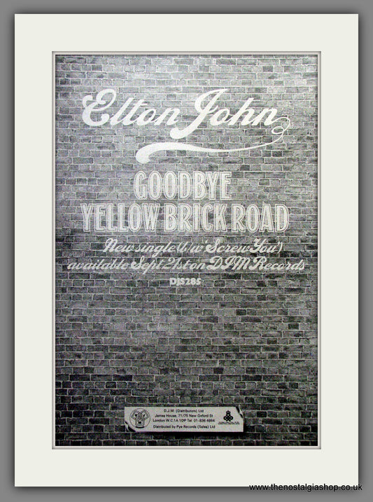 Elton John Goodbye Yellow Brick Road. Original Advert 1973 (ref AD12843)