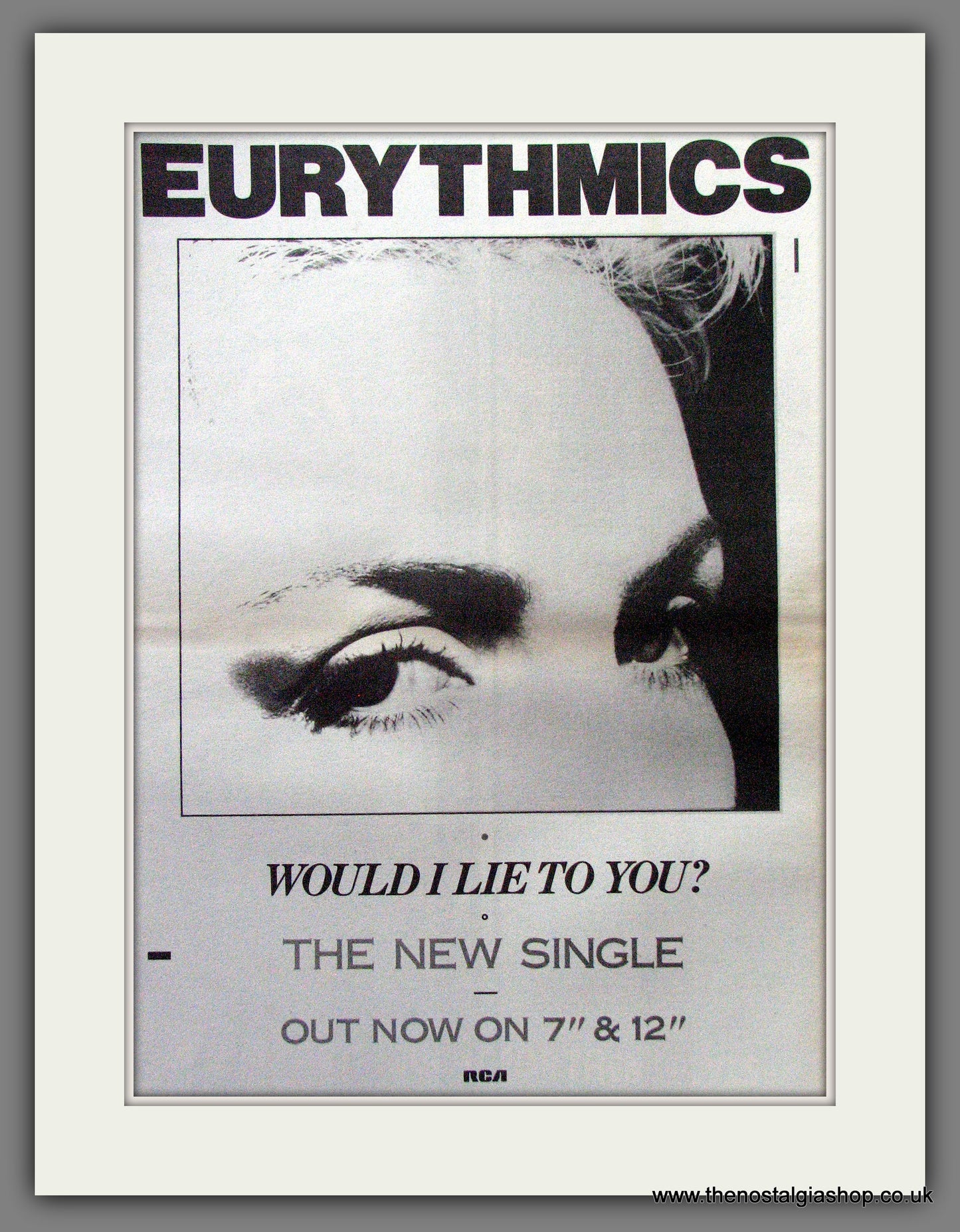 Eurythmics Would I Lie To You. Original Advert 1985 (ref AD12881)