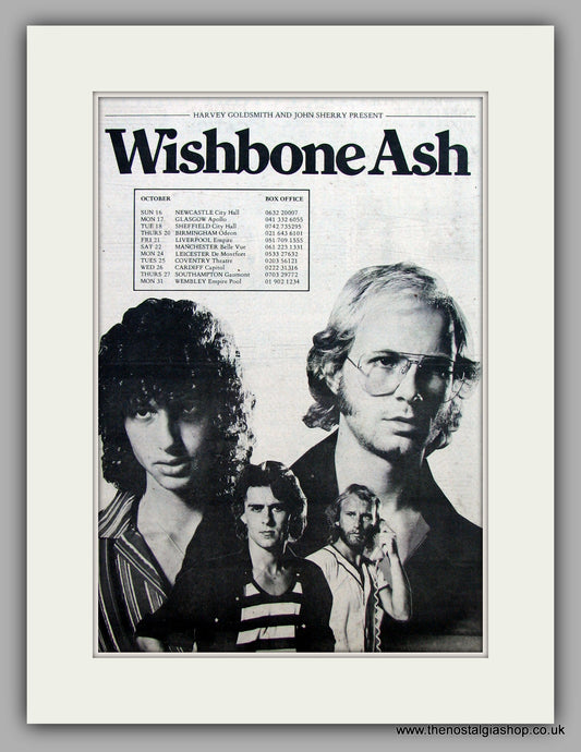 Wishbone Ash. UK Tour Dates.  Original Vintage Advert 1977 (ref AD10395)