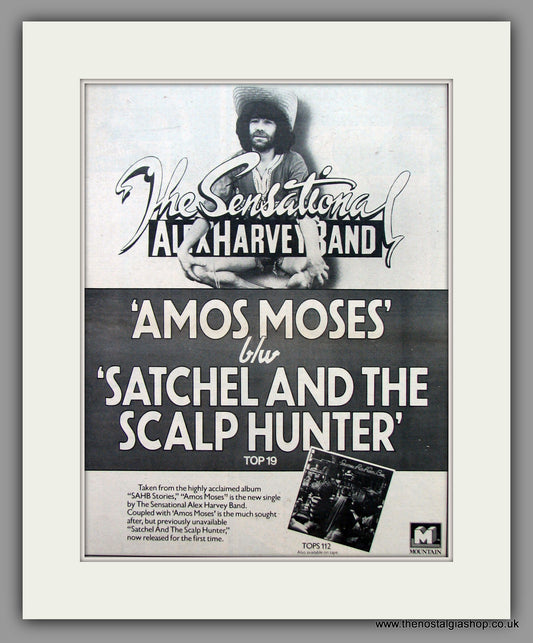 Alex Harvey Band - Amos Moses  Original Vintage Advert 1976 (ref AD10470)