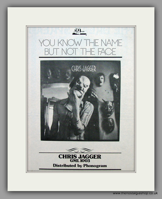 Chris Jagger - You Know The Name But Not The Face.  Original Vintage Advert 1973 (ref AD10485)