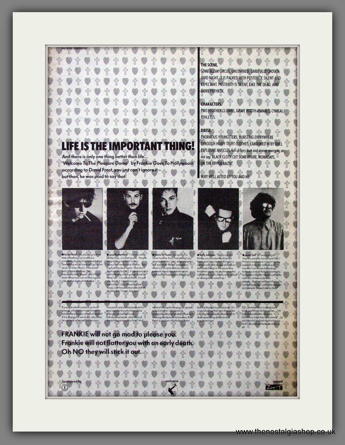 Frankie Goes To Hollywood. Original Advert 1984 (ref AD13083)