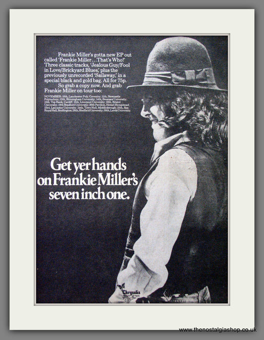 Frankie Miller On Tour. Original Advert 1977 (ref AD13101)