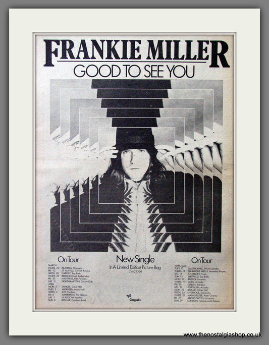 Frankie Miller Good To See You Tour. Original Advert 1979 (ref AD13103)