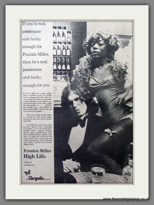 Frankie Miller High Life. Original Advert 1974 (ref AD13106)