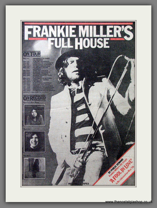 Frankie Miller Full House On Tour. Original Advert 1976 (ref AD13109)