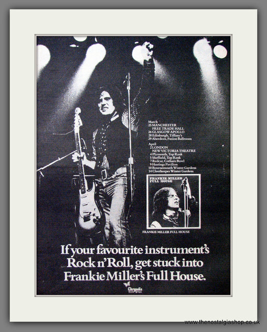 Frankie Miller Full House On Tour. Original Advert 1977 (ref AD13110)