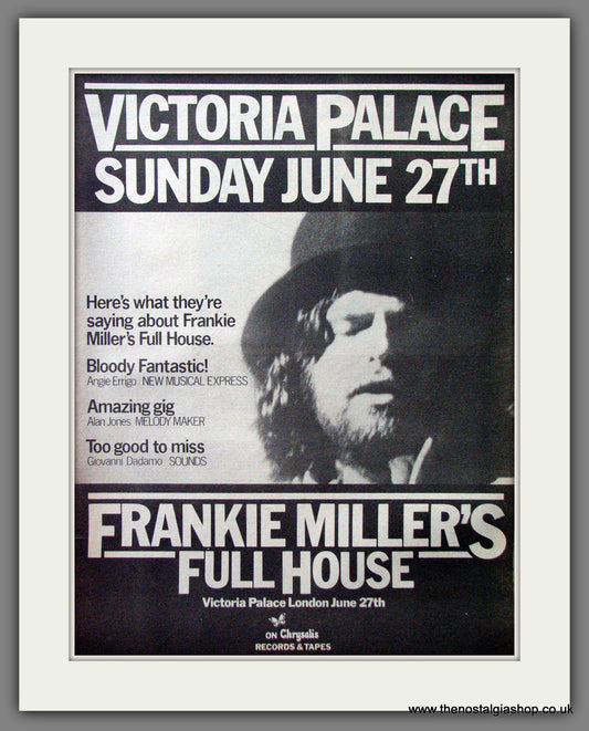 Frankie Miller Full House. Original Advert 1976 (ref AD13112)