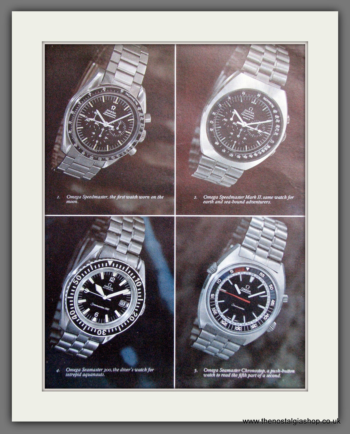 Omega Speedmaster and Seamaster Watches. Original Double Advert 1970 (ref AD300144)
