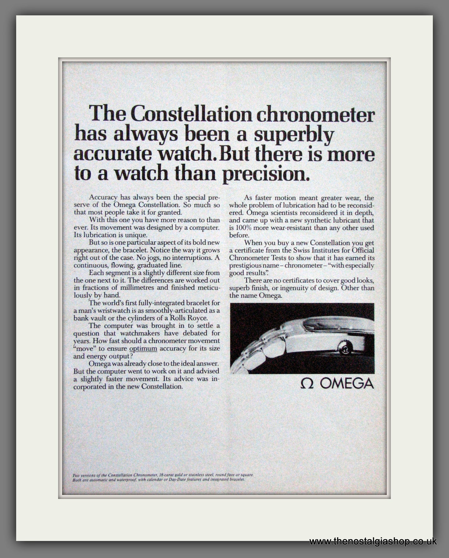 Omega Constellation Chronometer. Original Double Advert 1971 (ref AD55087)
