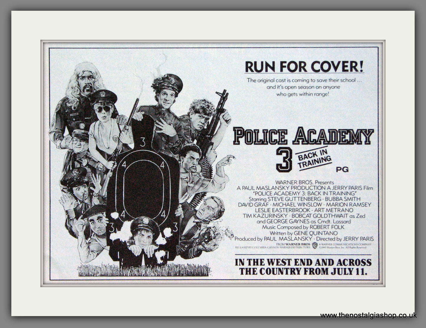 Police Academy 3. Original Advert 1985 (ref AD55176)