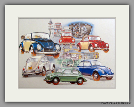 VW Beetle. The Peoples Car, Large Mounted print