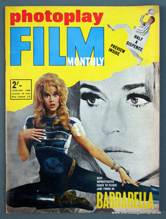 Photoplay Film Magazine. February 1968. Cover Jane Fonda, Barbarella. (M144)