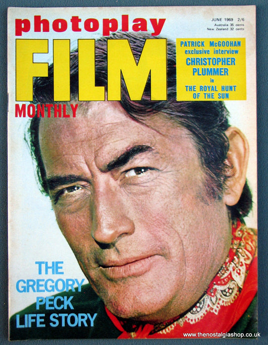 Photoplay Film Magazine. June 1969. Cover Gregory Peck. (M149)