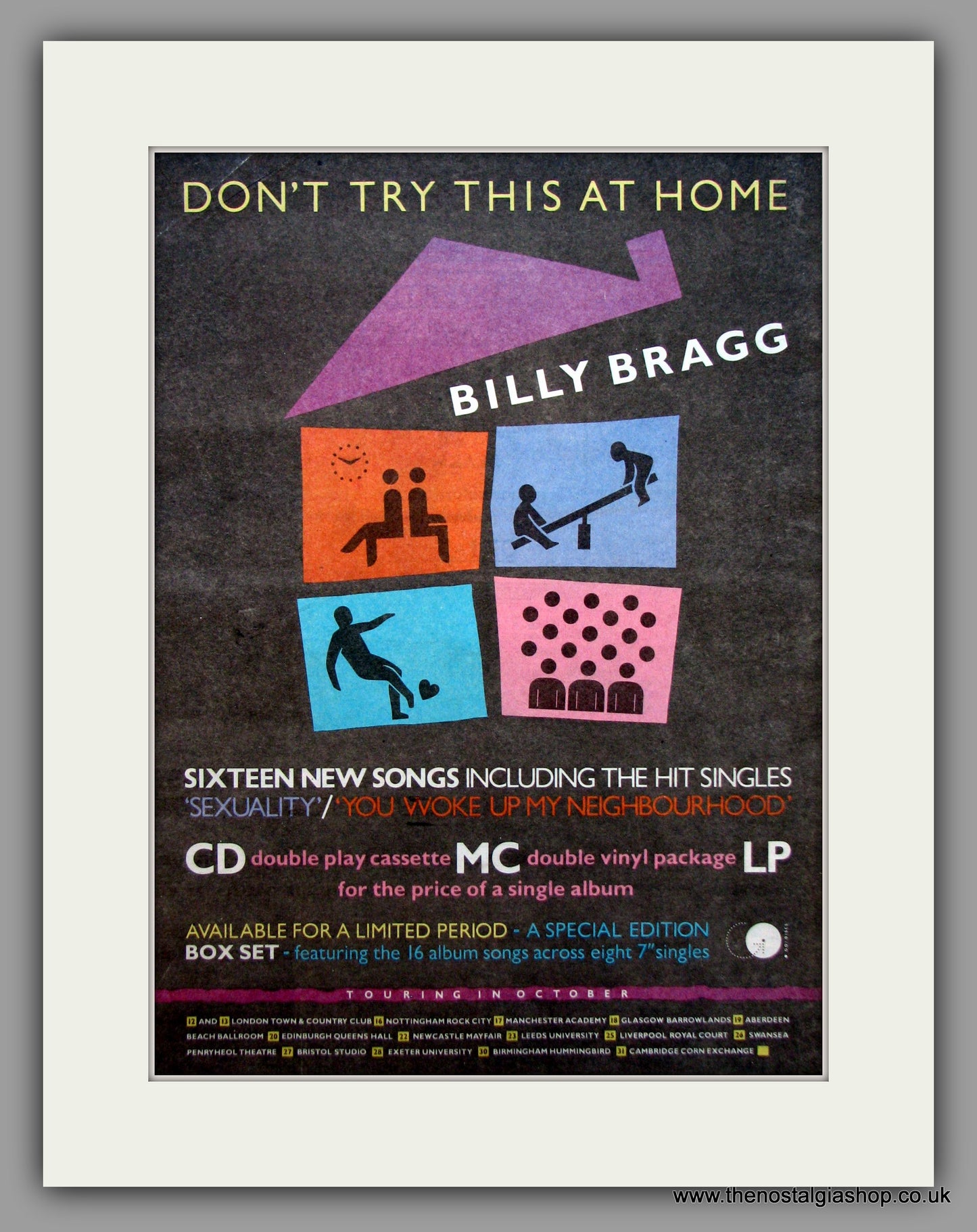 Billy Bragg. Don't Try This At Home. Original Vintage Advert 1991 (ref AD10619)