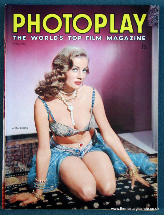 Photoplay Film Magazine. April 1956. Cover Anita Ekberg. (M104)
