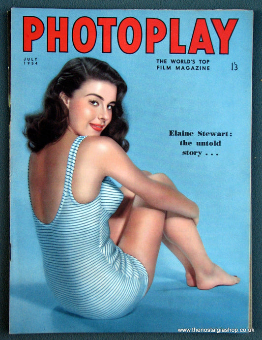 Photoplay Film Magazine. July 1954. Cover Elaine Stewart. (M115)