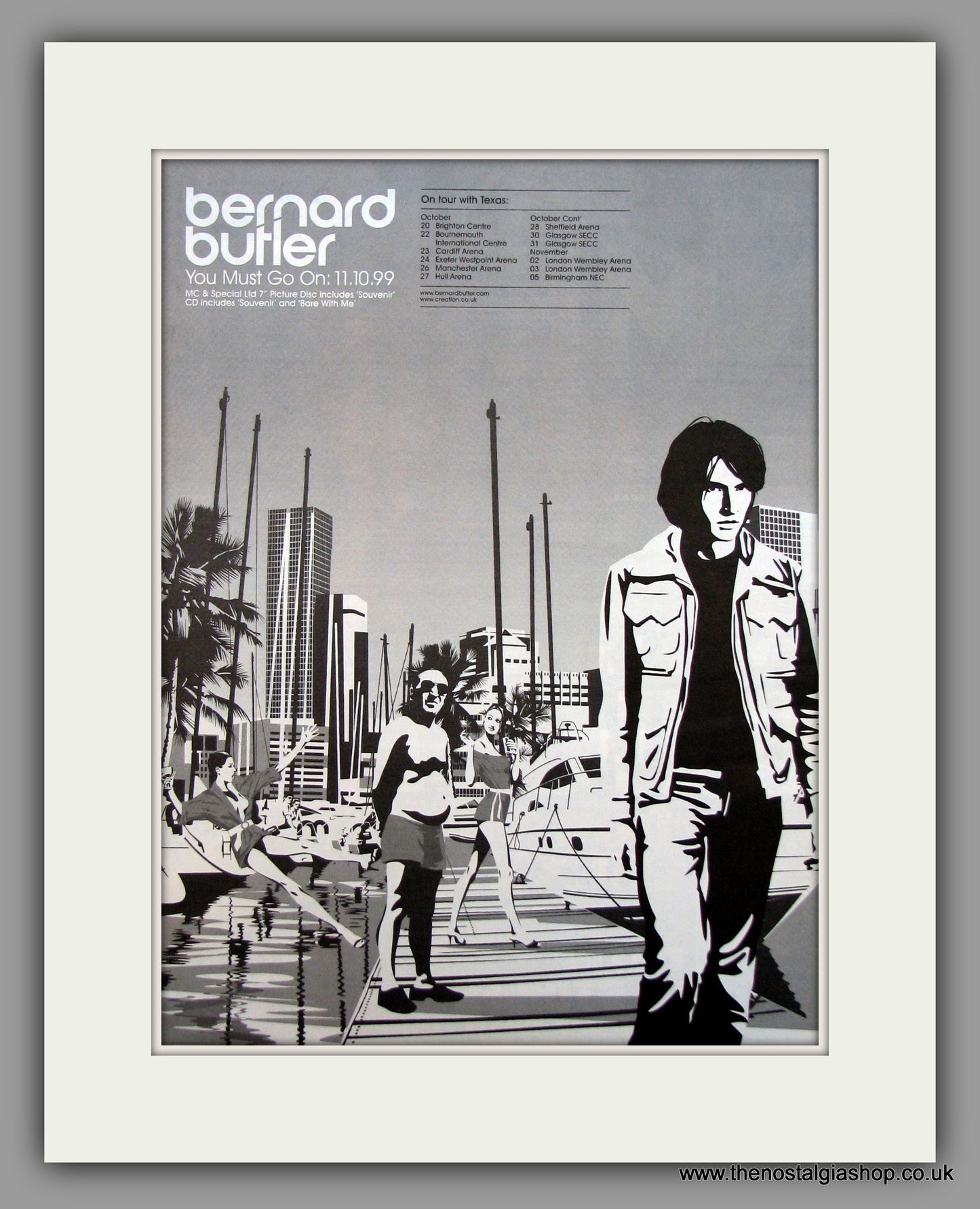 Bernard Butler On Tour With Texas. Original Vintage Advert 1999 (ref AD10641)