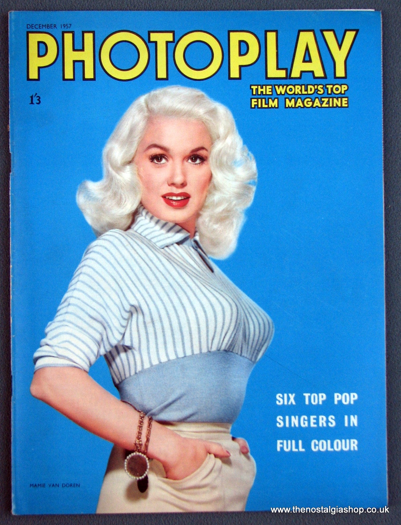 Photoplay Film Magazine. December 1957. Cover Mamie Van Doren. (M119)