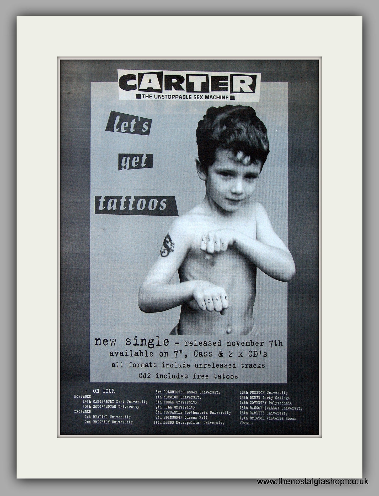 Carter - Let's Get Tattoos. Original Vintage Advert 1994 (ref AD10681)