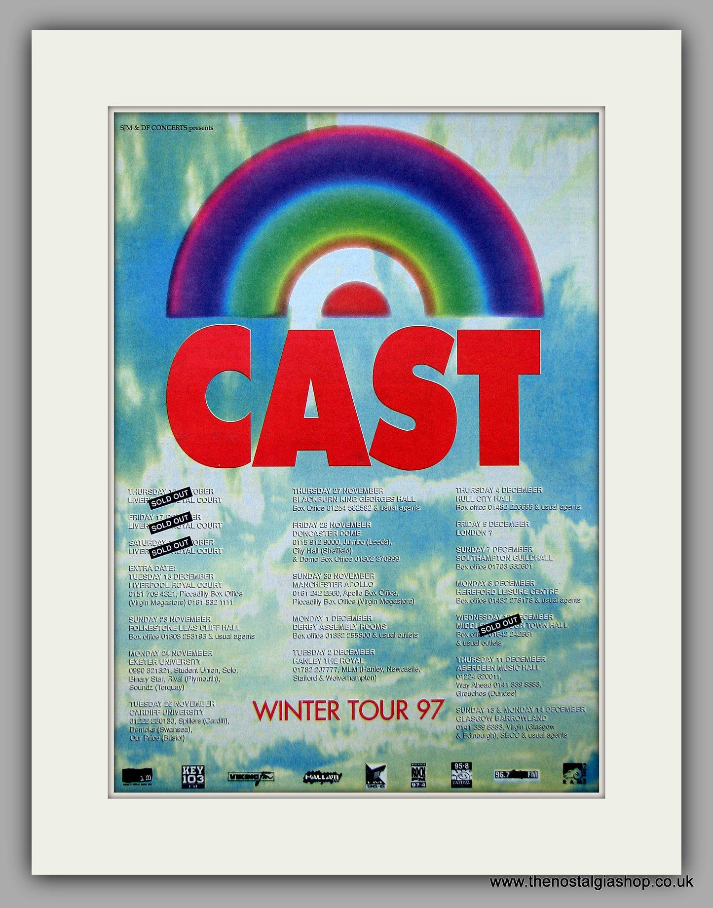 Cast - Winter Tour. Original Vintage Advert 1997 (ref AD10687)