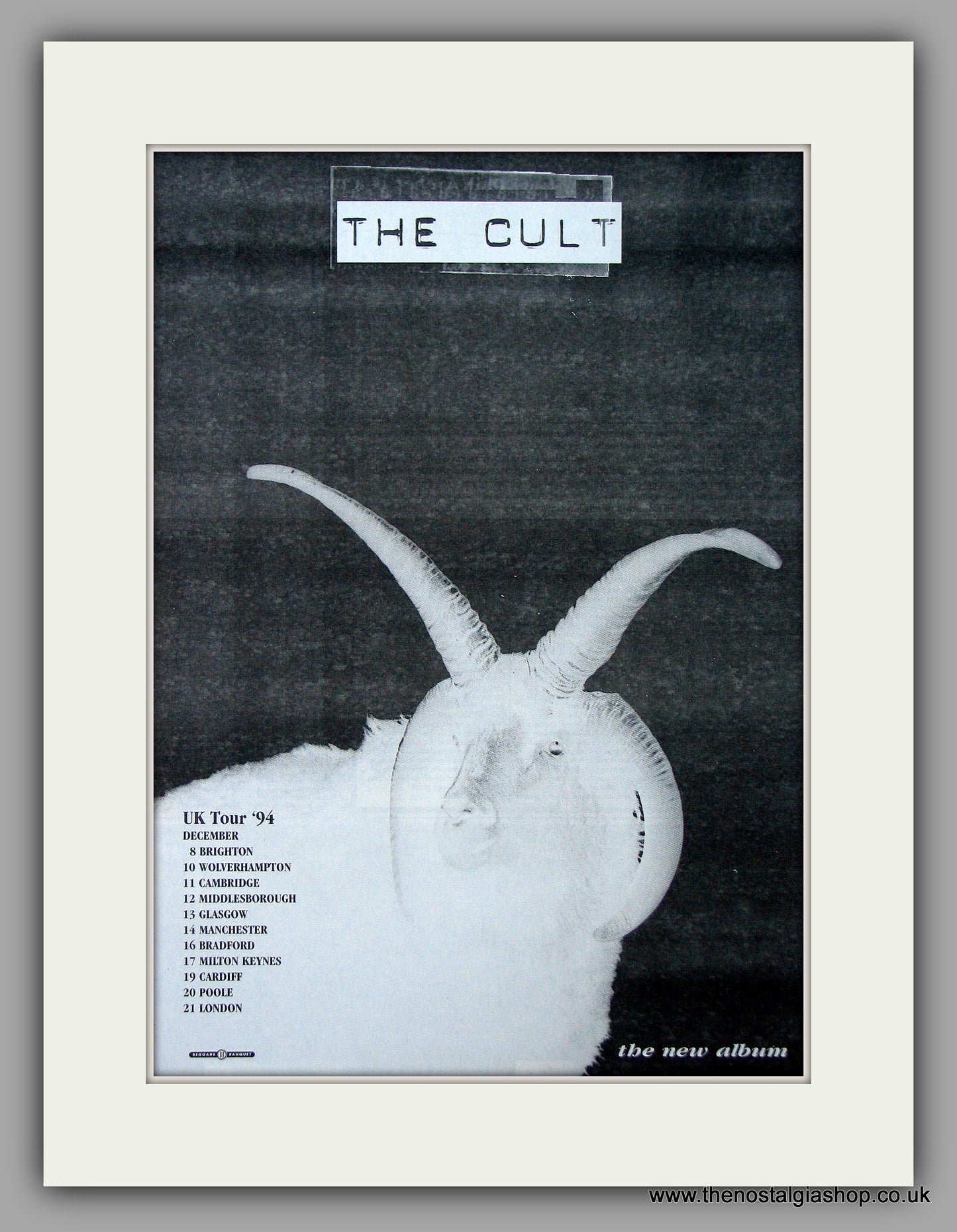 Cult (The) UK Tour - The New Album. Original Vintage Advert 1994 (ref AD10694)