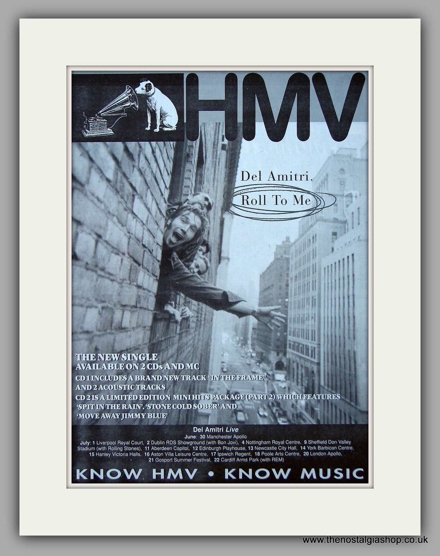 Del Amitri - Roll To Me. Original Vintage Advert 1995 (ref AD10711)