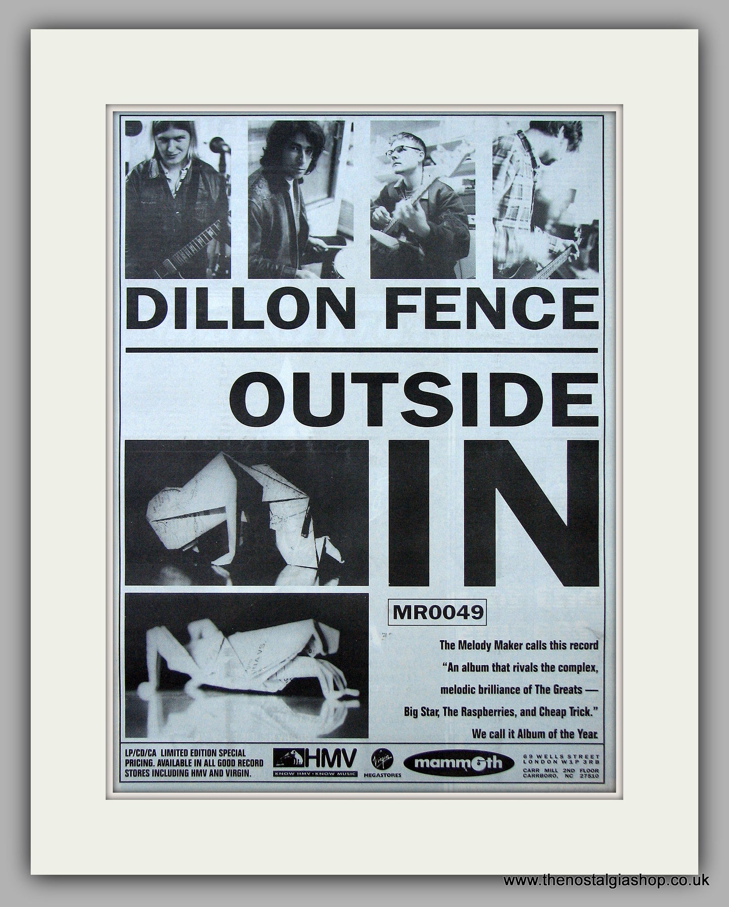 Dillon Fence - Outside In. Original Vintage Advert 1993 (ref AD10713)
