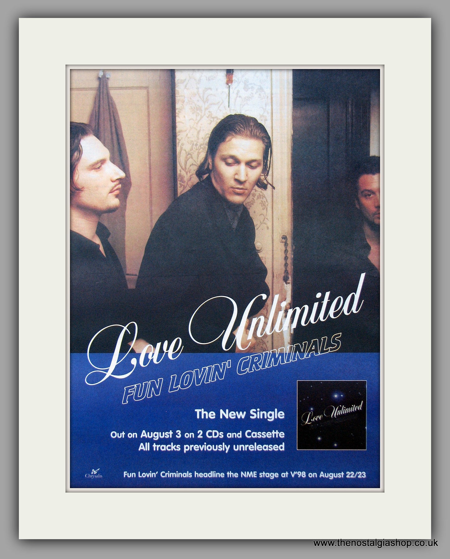 Fun Lovin' Criminals - Love Unlimited. Original Vintage Advert 1998 (ref AD10753)