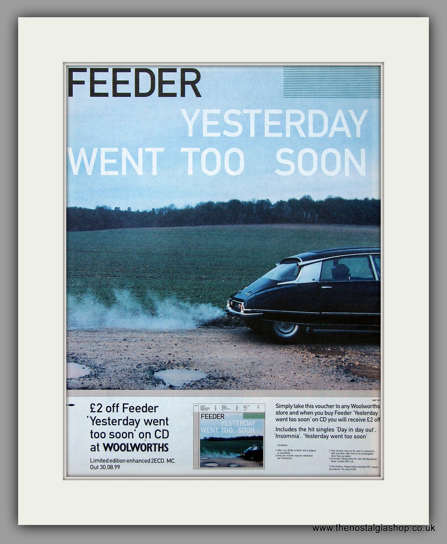 Feeder - Yesterday Went Too Soon. Original Vintage Advert 1999 (ref AD10756)
