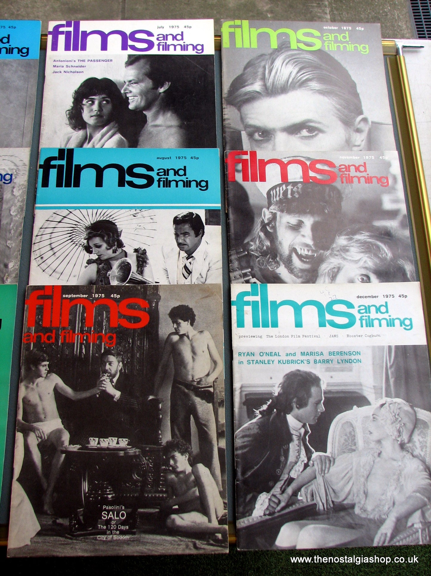 Films And Filming Magazines 1975. Full year 12 issues. (MC106)