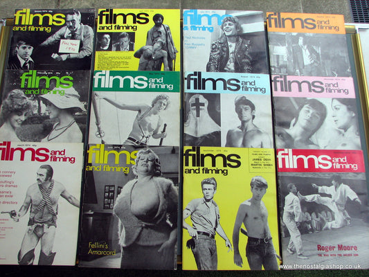 Films And Filming Magazines 1974. Full year 12 issues. (MC101)