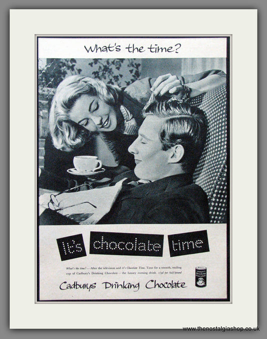 Cadbury's Drinking Chocolate. Original Advert 1957 (ref AD55265)