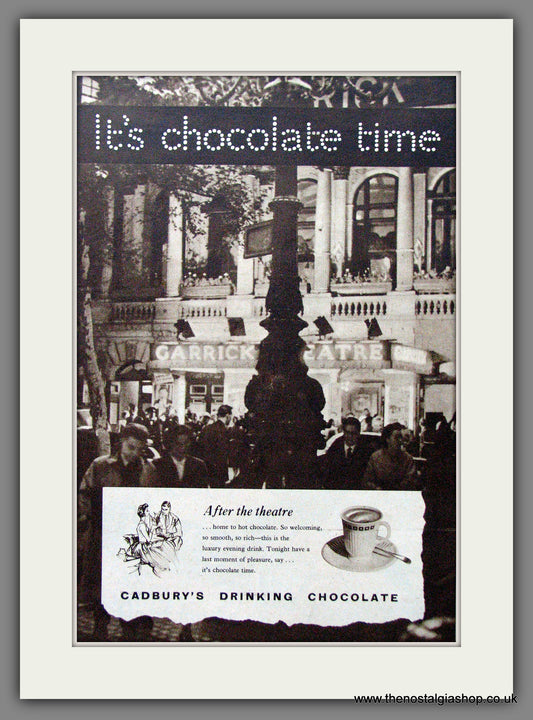 Cadbury's Drinking Chocolate. Original Advert 1957 (ref AD55267)