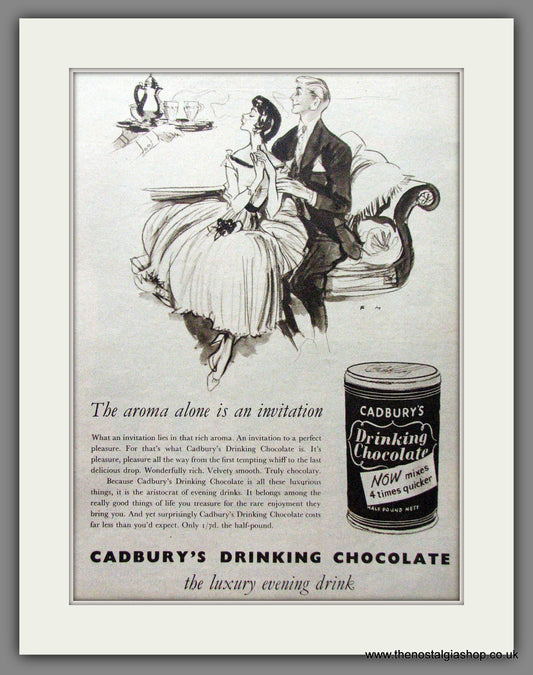 Cadbury's Drinking Chocolate. Original Advert 1955 (ref AD55268)