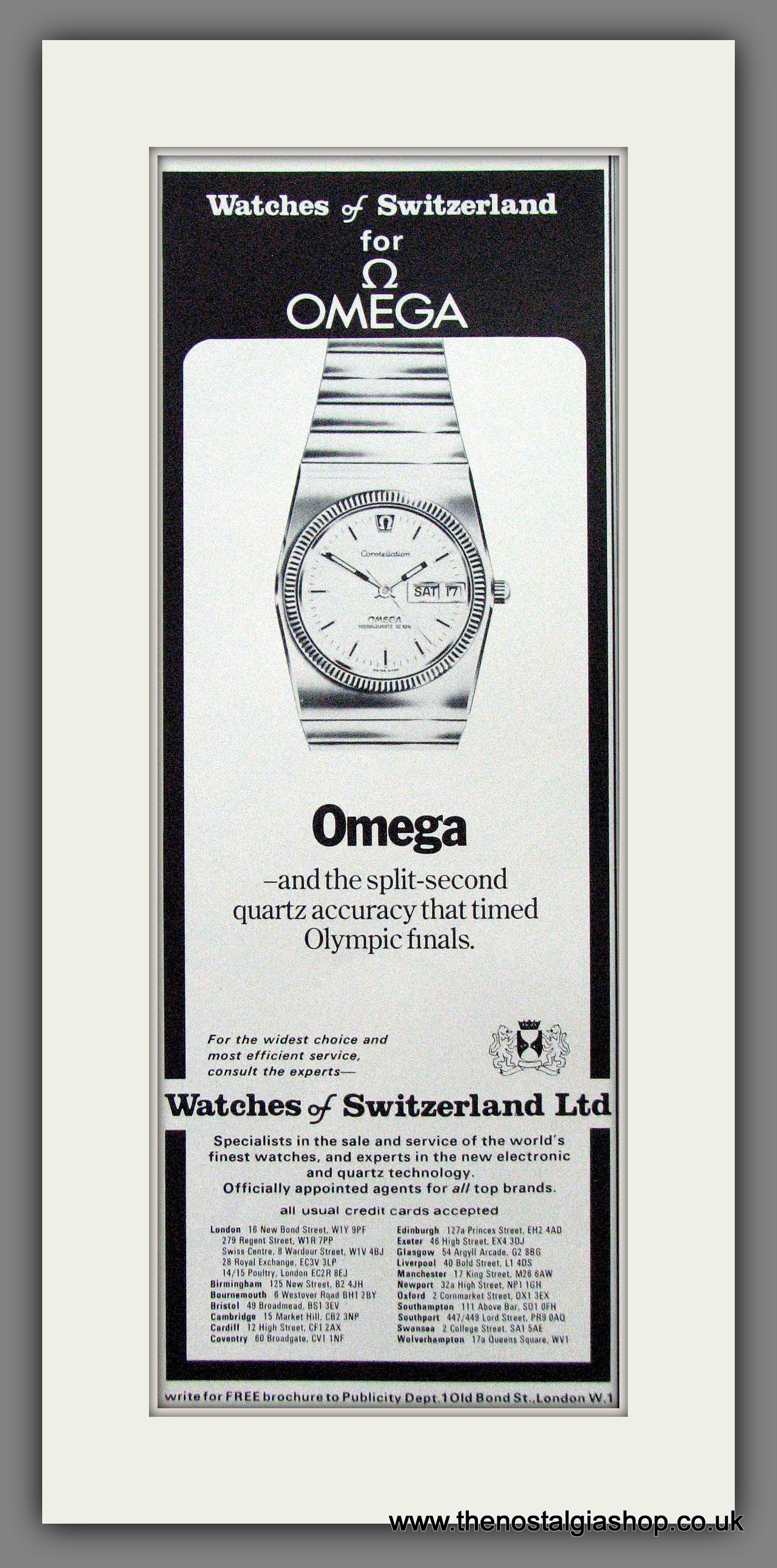 Omega Original Advert (ref AD55300) – The Nostalgia